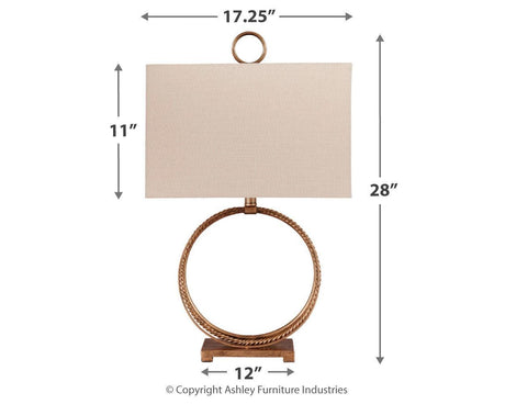 Mahala Antique Gold Finish Table Lamp - Ella Furniture