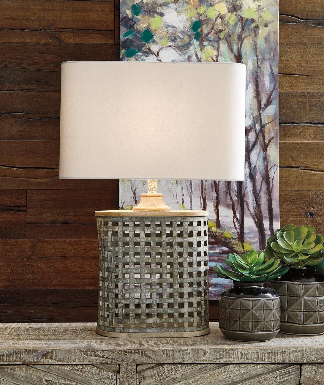 Deondra Gray Table Lamp - Ella Furniture