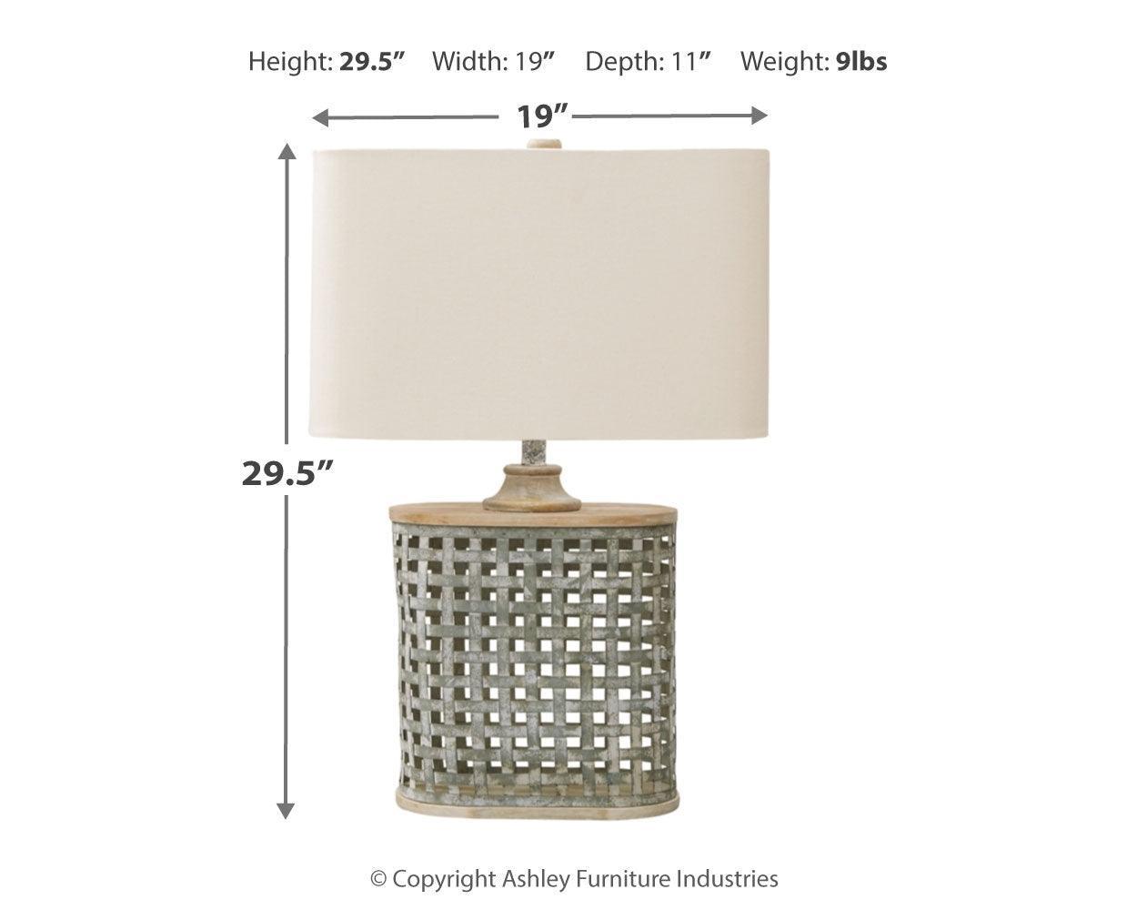 Deondra Gray Table Lamp - Ella Furniture