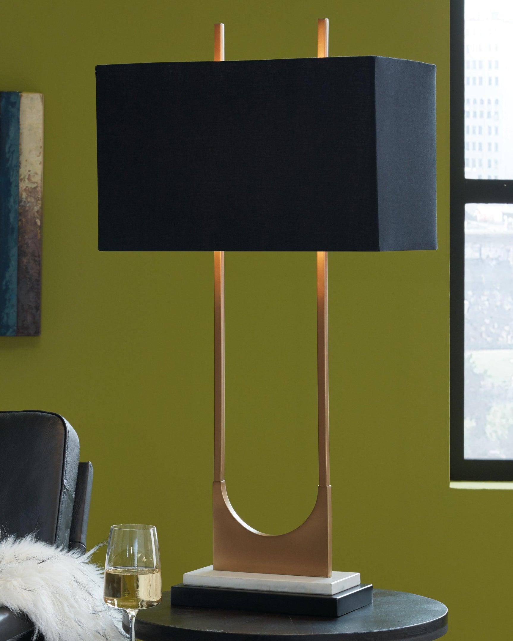 Malana Brass Finish Table Lamp - Ella Furniture