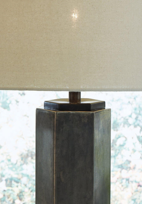Dirkton Antique Pewter Finish Table Lamp - Ella Furniture