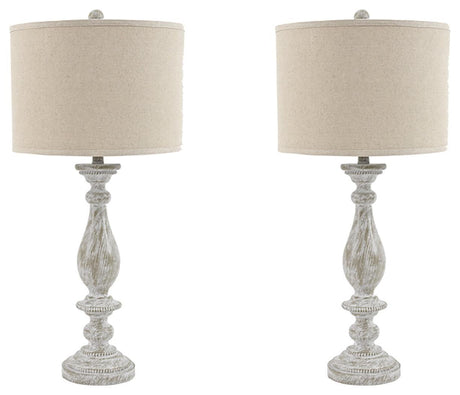 Bernadate lamps styled on side table with decor