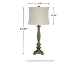 Alinae Antique Gray Table Lamp - Ella Furniture