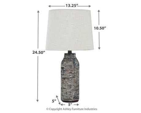 Mahima Black/White Table Lamp (Set Of 2) - Ella Furniture