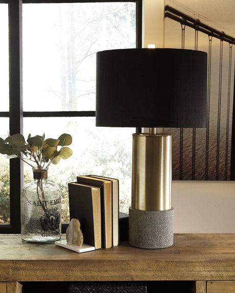Jacek Gray/brass Finish Table Lamp (Set Of 2) - Ella Furniture