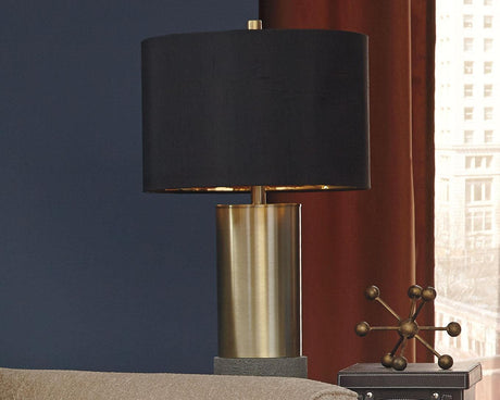 Jacek Gray/brass Finish Table Lamp (Set Of 2) - Ella Furniture