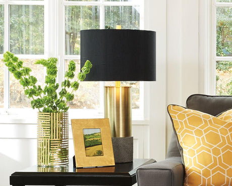 Jacek Gray/brass Finish Table Lamp (Set Of 2) - Ella Furniture