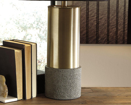 Jacek Gray/brass Finish Table Lamp (Set Of 2) - Ella Furniture