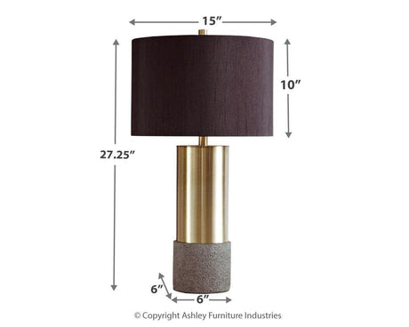Jacek Gray/brass Finish Table Lamp (Set Of 2) - Ella Furniture