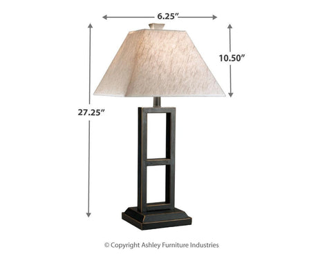 Dimension illustration of Deidra table lamp