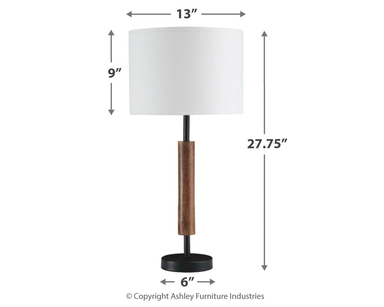 Maliny Black/brown Table Lamp (Set Of 2) - Ella Furniture