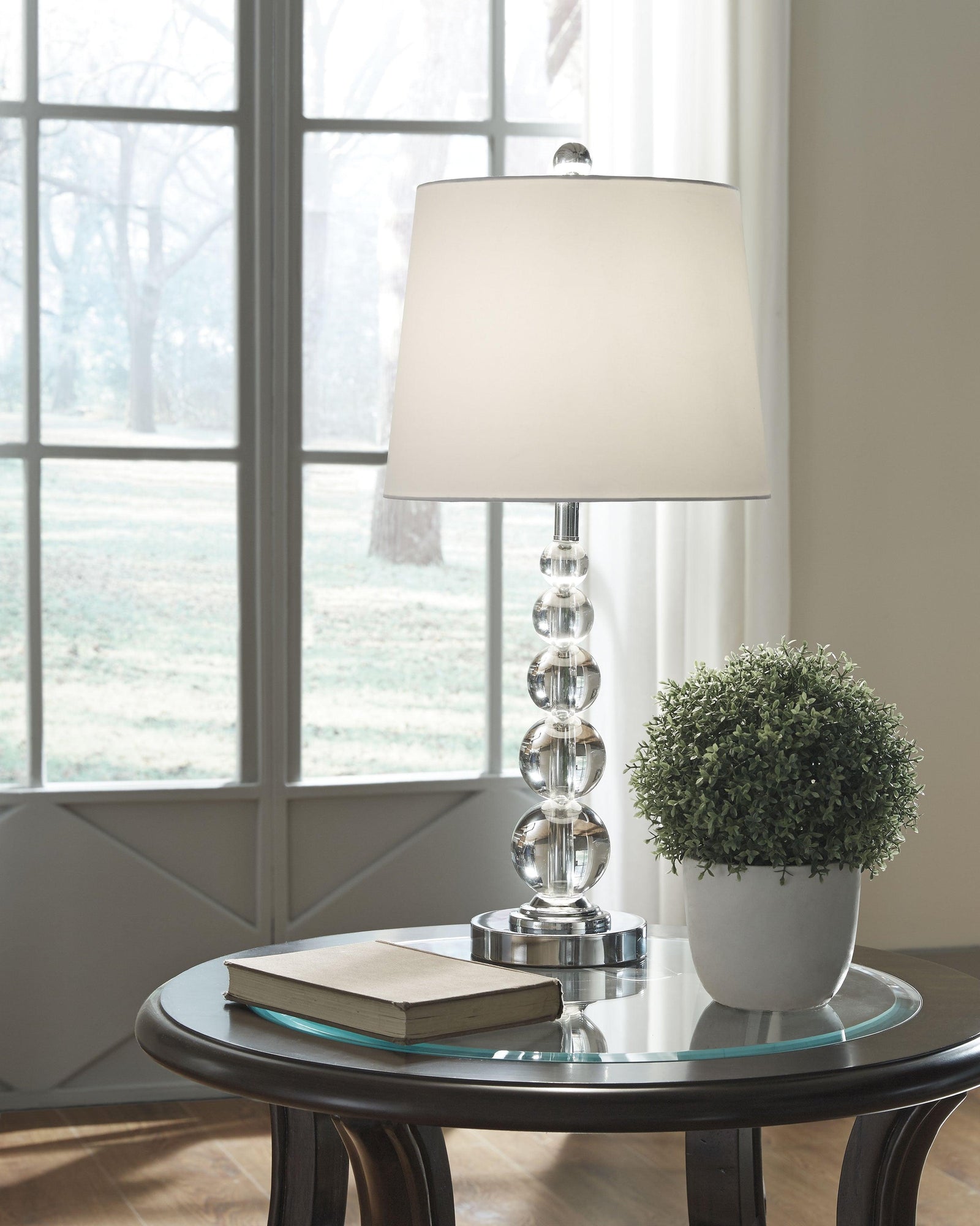 Joaquin Clear/silver Finish Table Lamp (Set Of 2) - Ella Furniture