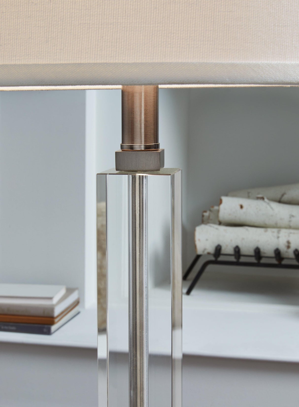 Deccalen Clear/silver Finish Table Lamp - Ella Furniture