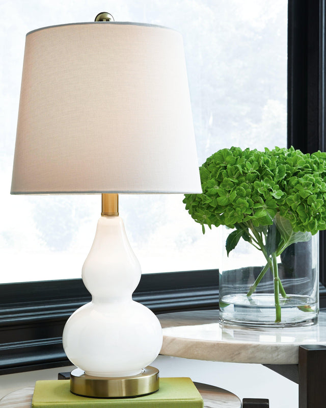 Makana White/brass Table Lamp - Ella Furniture