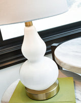 Makana White/brass Table Lamp - Ella Furniture