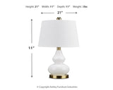 Makana White/brass Table Lamp - Ella Furniture