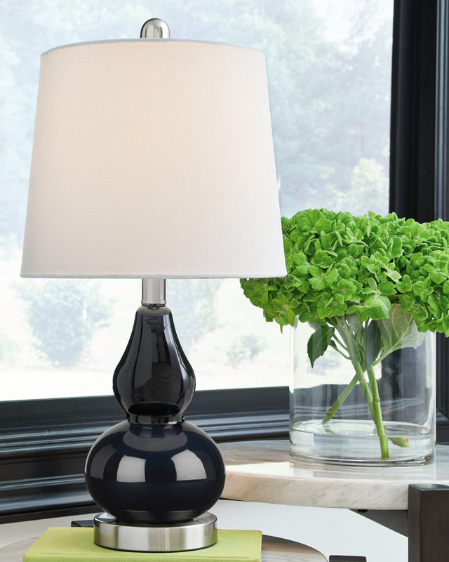 Makana Navy Table Lamp - Ella Furniture