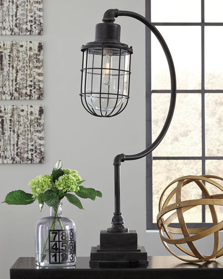 Jae Antique Black Desk Lamp - Ella Furniture