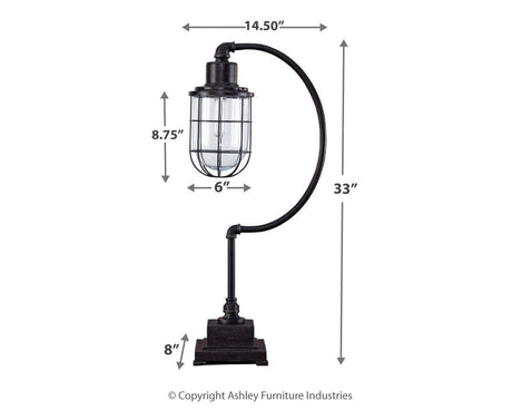 Jae Antique Black Desk Lamp - Ella Furniture