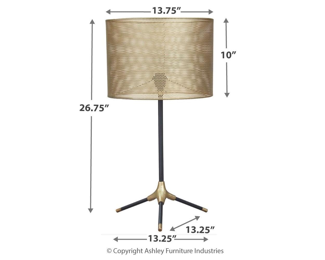 Mance Gray/brass Finish Table Lamp - Ella Furniture