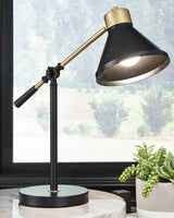 Garville Black/gold Finish Desk Lamp - Ella Furniture