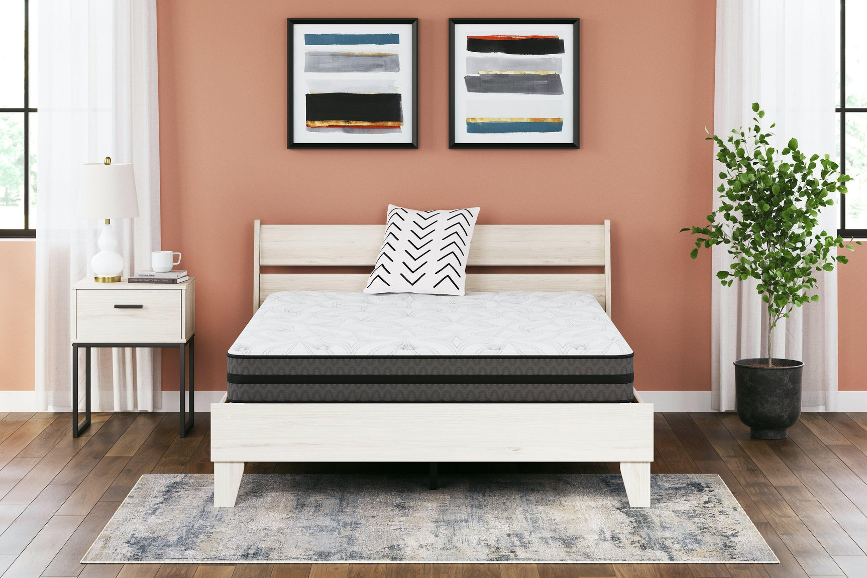 10 Inch Pocketed Hybrid White Queen Mattress - Ella Furniture