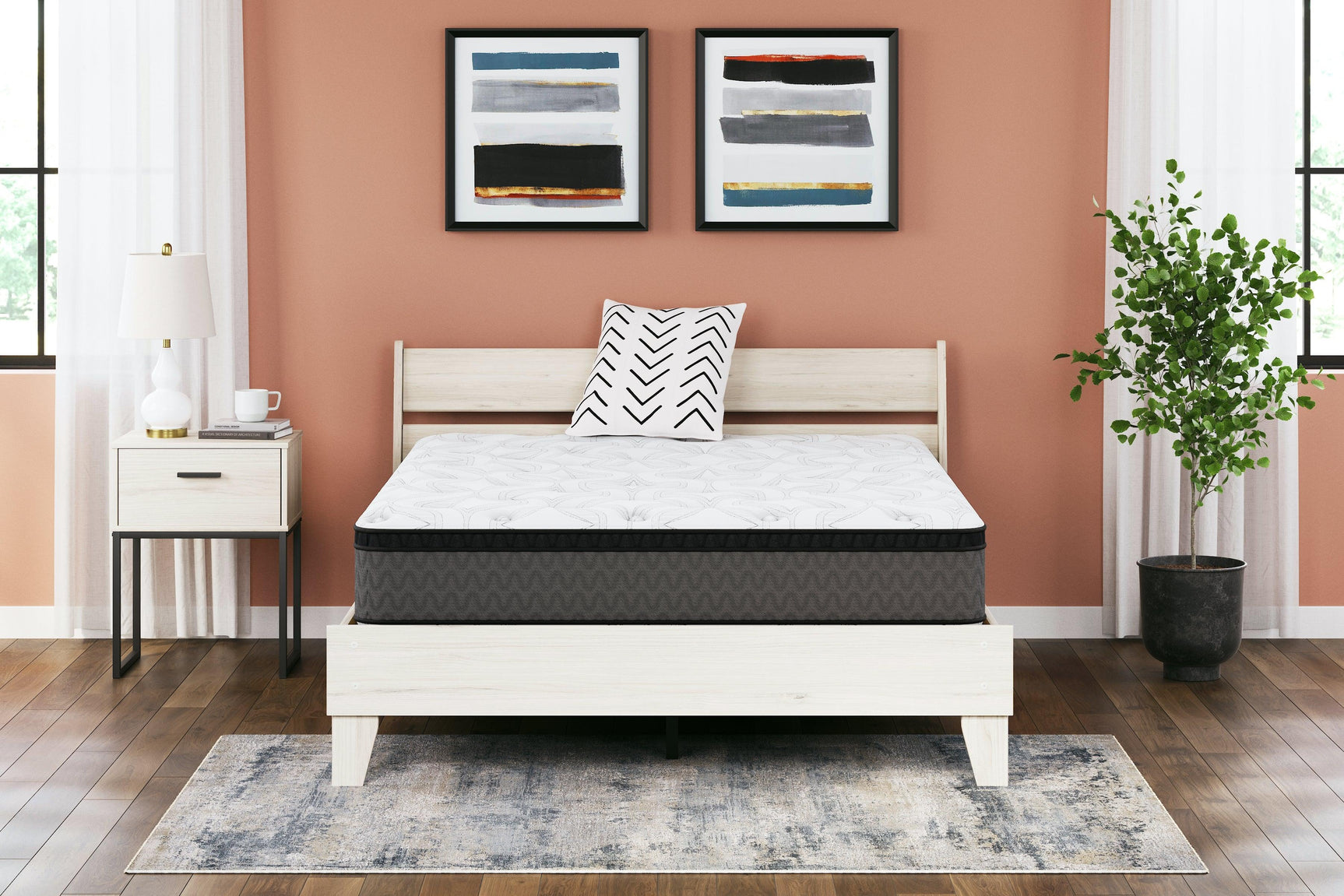 12 Inch Pocketed Hybrid White Queen Mattress - Ella Furniture