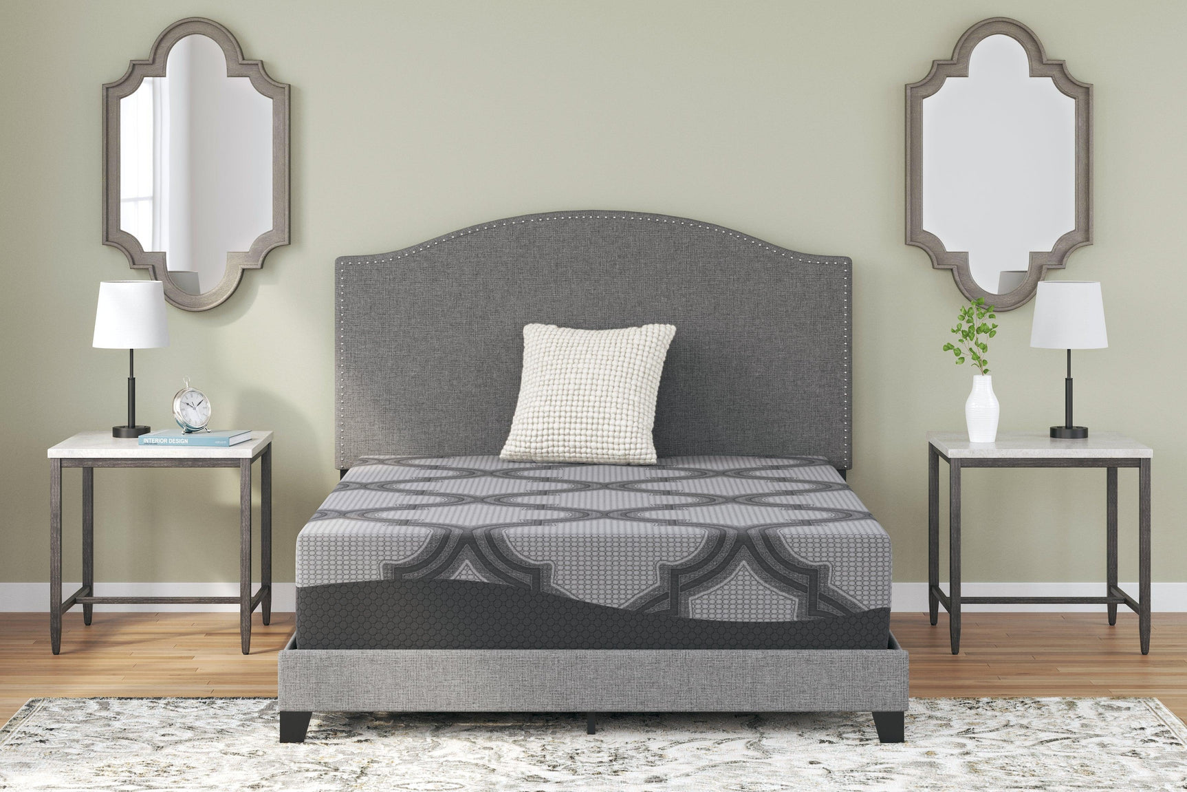 12 Inch Ashley Hybrid Gray King Mattress - Ella Furniture