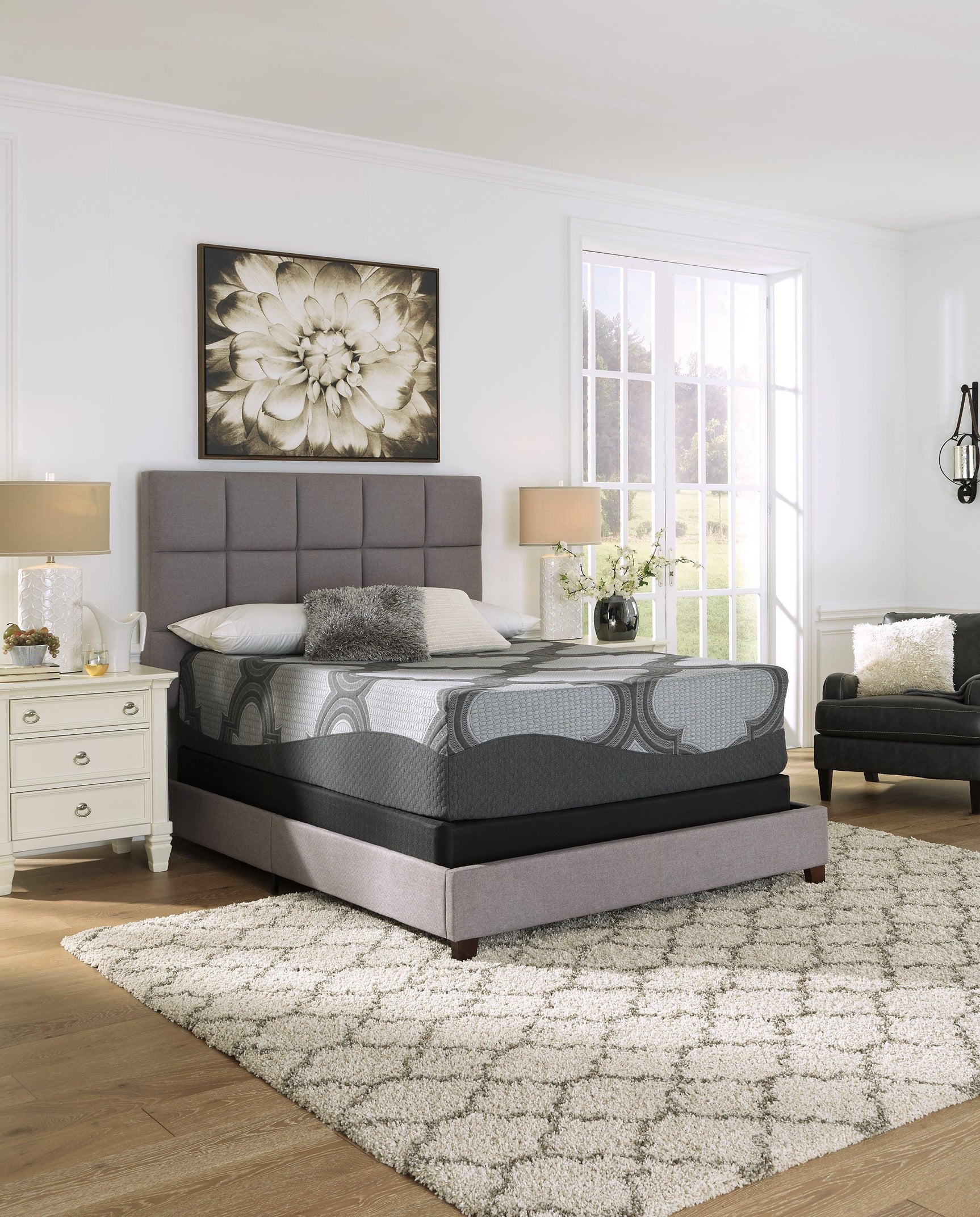 14 Inch Ashley Hybrid Gray Queen Mattress - Ella Furniture