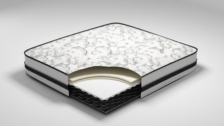 Layered foam and coil construction of 8-Inch Chime King Mattress