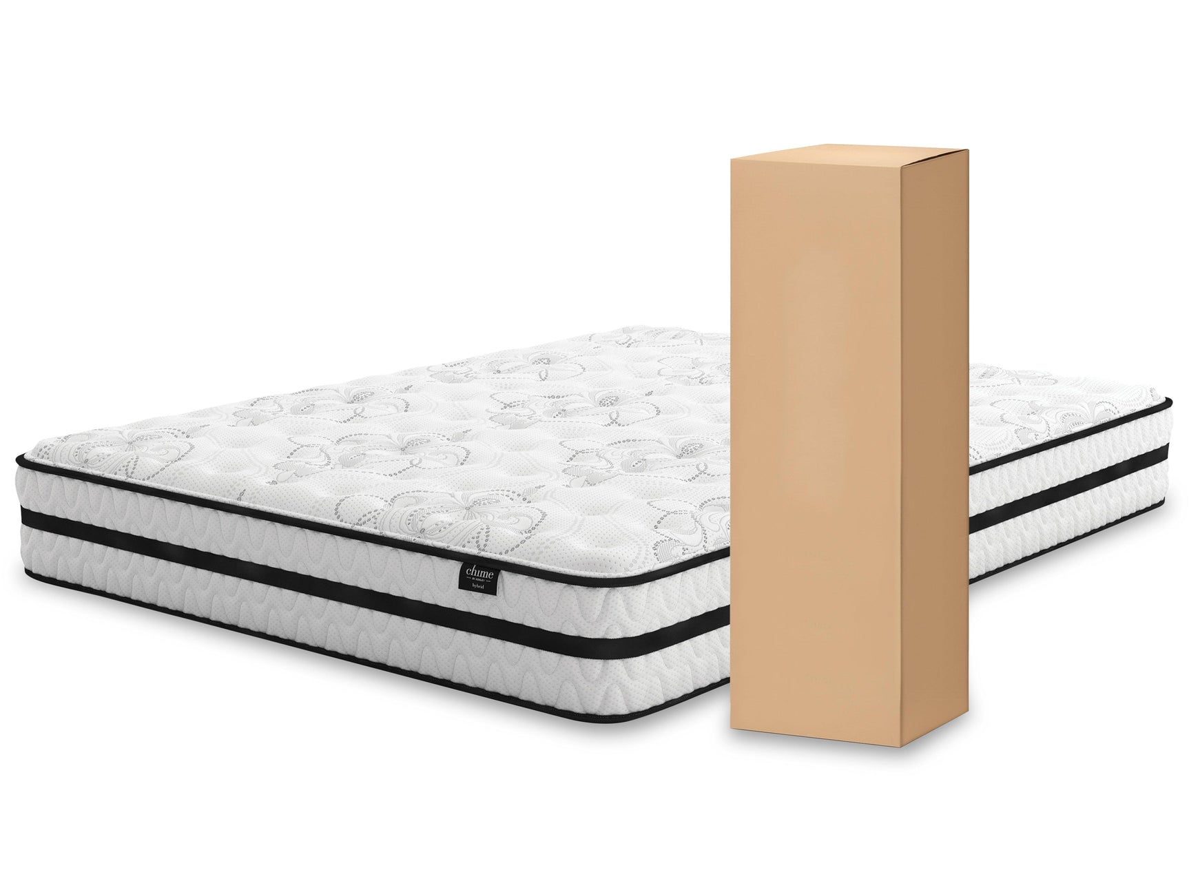 Chime 10 Inch Hybrid White Queen Mattress In A Box - Ella Furniture