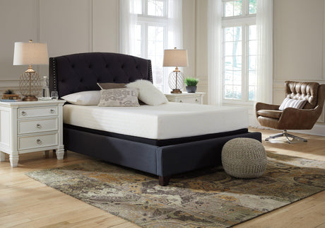 Corner detail of memory foam mattress in white