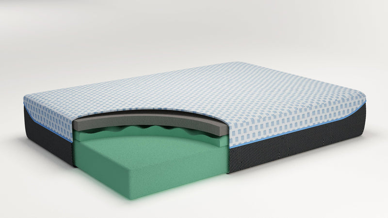 14 Inch Chime Elite White/blue King Memory Foam Mattress In A Box