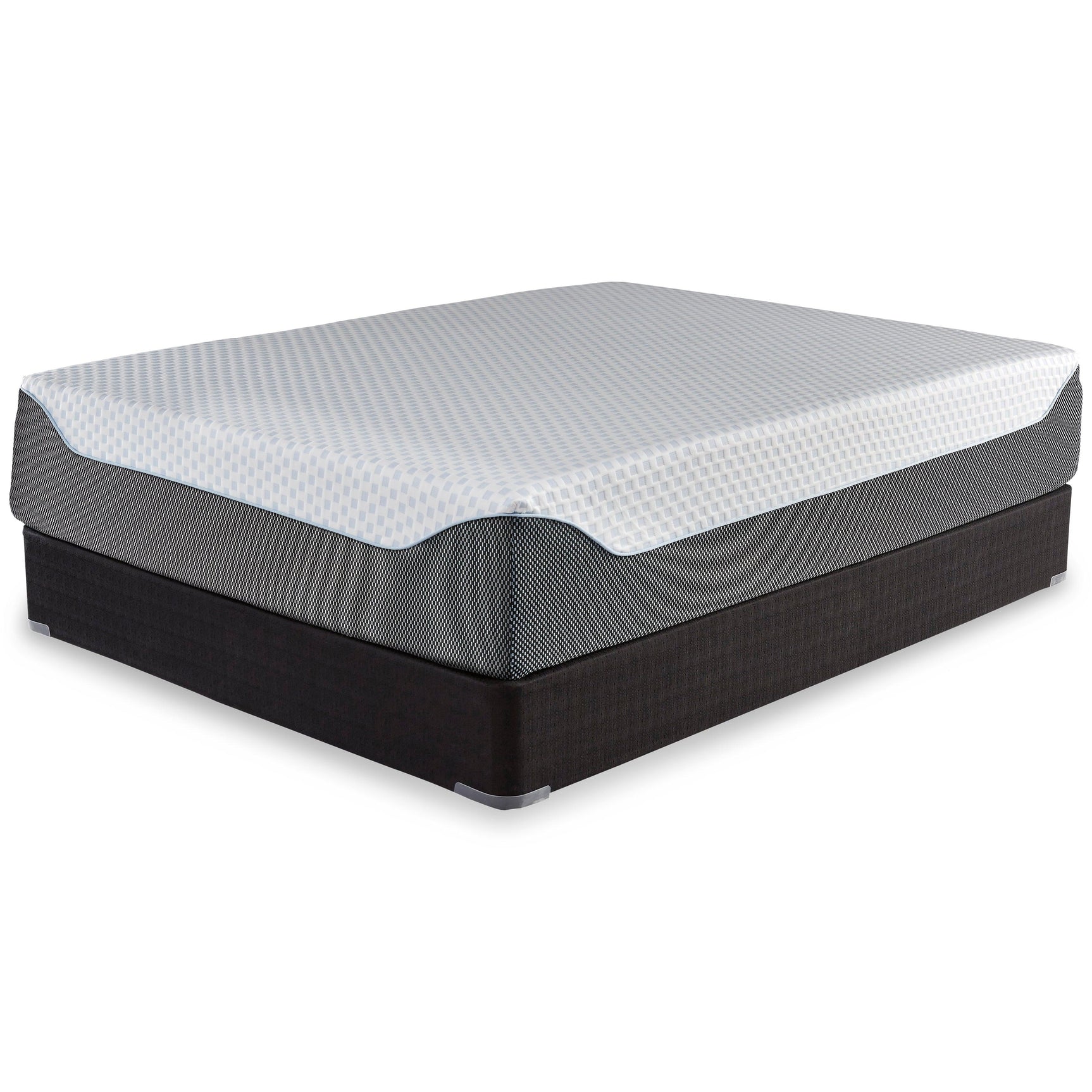 14 Inch Chime Elite White/blue King Memory Foam Mattress In A Box - Ella Furniture