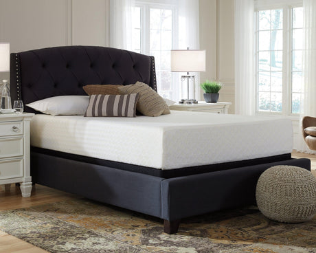 Close-up of breathable white cover on Chime Full Mattress