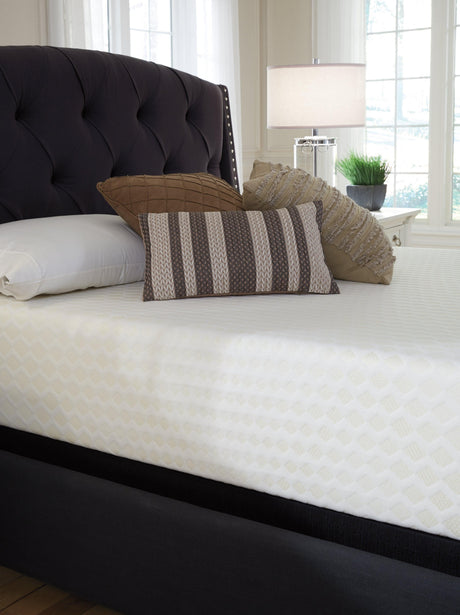 Chime 12-Inch King Memory Foam Mattress in white knit cover - Ella Furniture