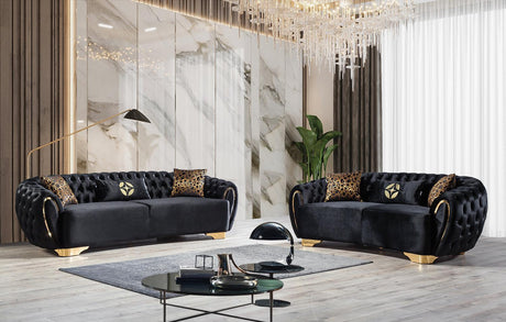 Chloe Black Velvet Sofa & Loveseat - Ella Furniture