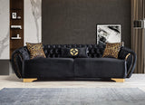 Chloe Black Velvet Sofa & Loveseat - Ella Furniture