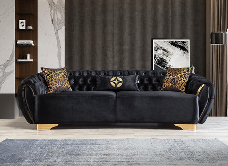 Chloe Black Velvet Sofa & Loveseat - Ella Furniture