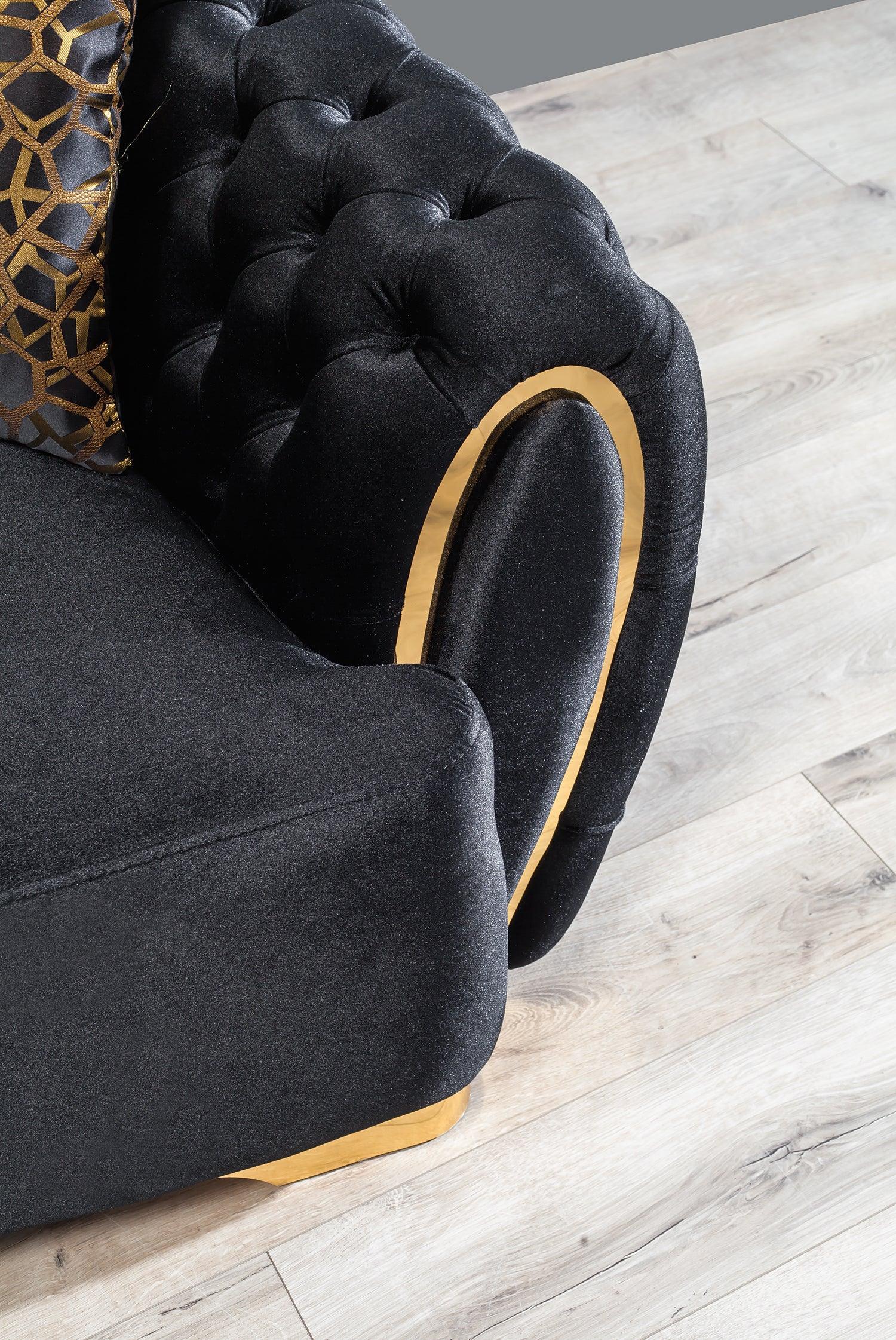 Chloe Black Velvet Sofa & Loveseat - Ella Furniture