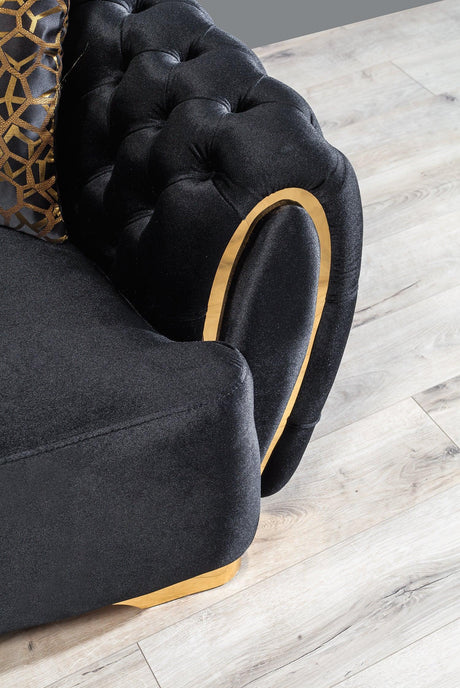 Chloe Black Velvet Sofa & Loveseat - Ella Furniture