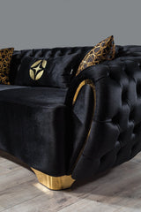 Chloe Black Velvet Sofa & Loveseat - Ella Furniture