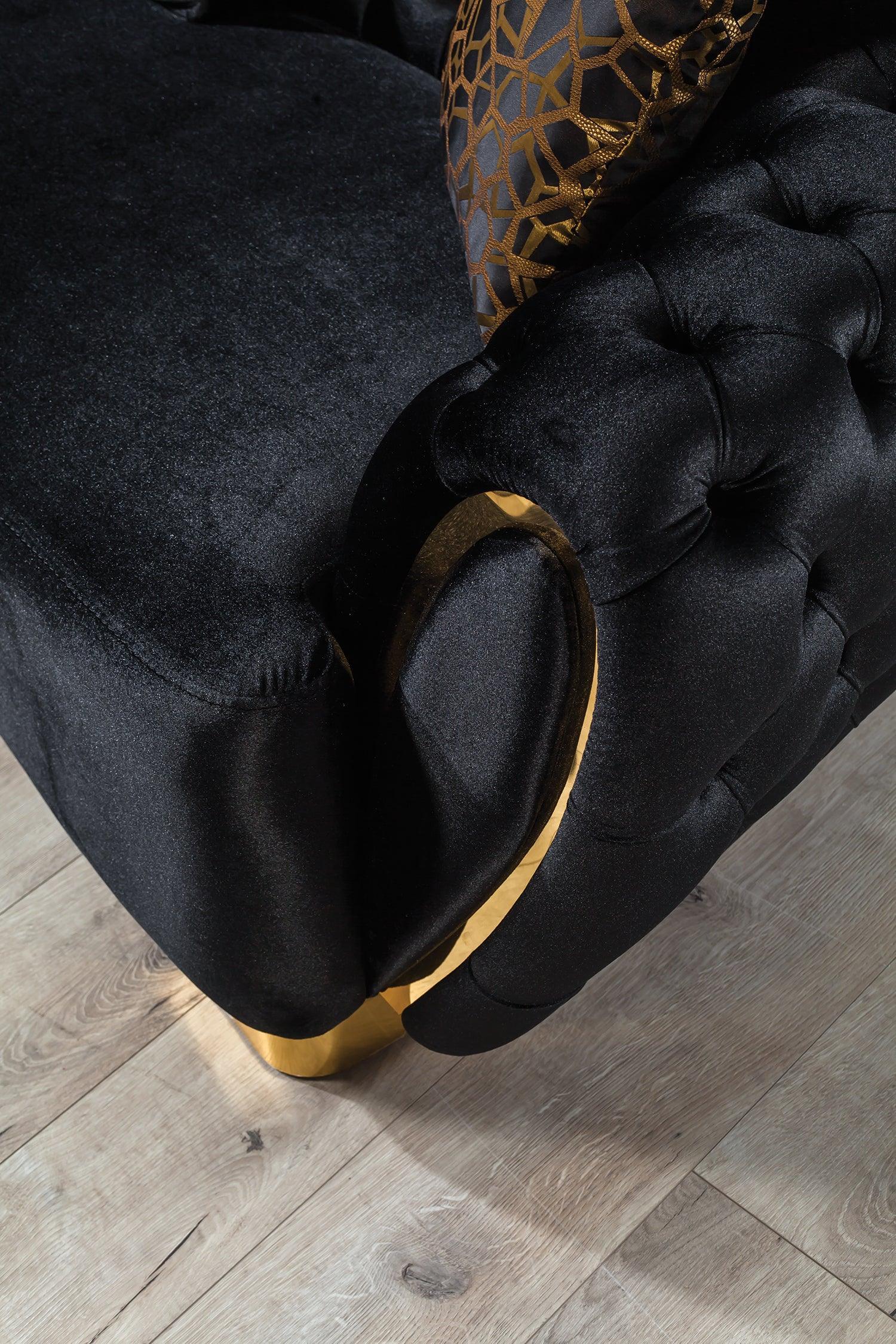 Chloe Black Velvet Sofa & Loveseat - Ella Furniture