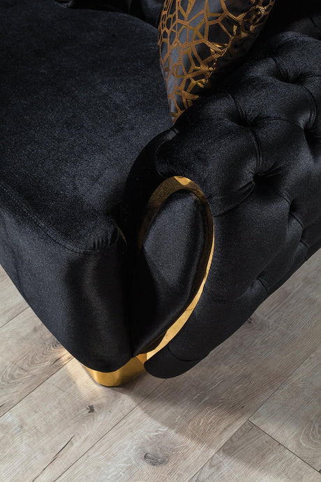 Chloe Black Velvet Sofa & Loveseat - Ella Furniture