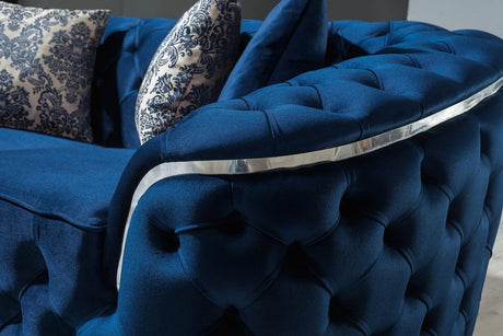 Scarlett Blue Velvet Sofa & Loveseat - Ella Furniture