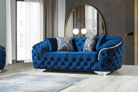 Scarlett Blue Velvet Sofa & Loveseat - Ella Furniture