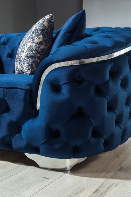 Scarlett Blue Velvet Sofa & Loveseat - Ella Furniture