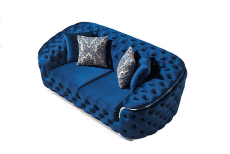 Scarlett Blue Velvet Sofa & Loveseat - Ella Furniture