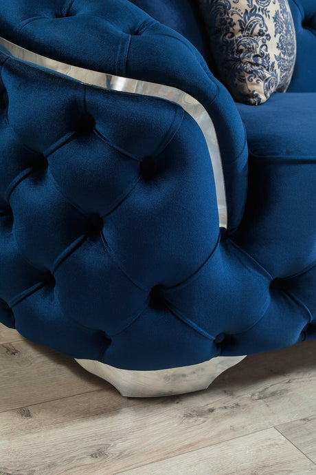 Scarlett Blue Velvet Sofa & Loveseat - Ella Furniture