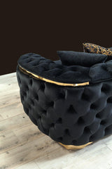 Scarlett Black Velvet Sofa & Loveseat - Ella Furniture